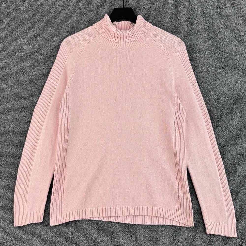 Vintage Polo Jeans Company Ralph Lauren Sweater Womens XL Pink Turtleneck Knit